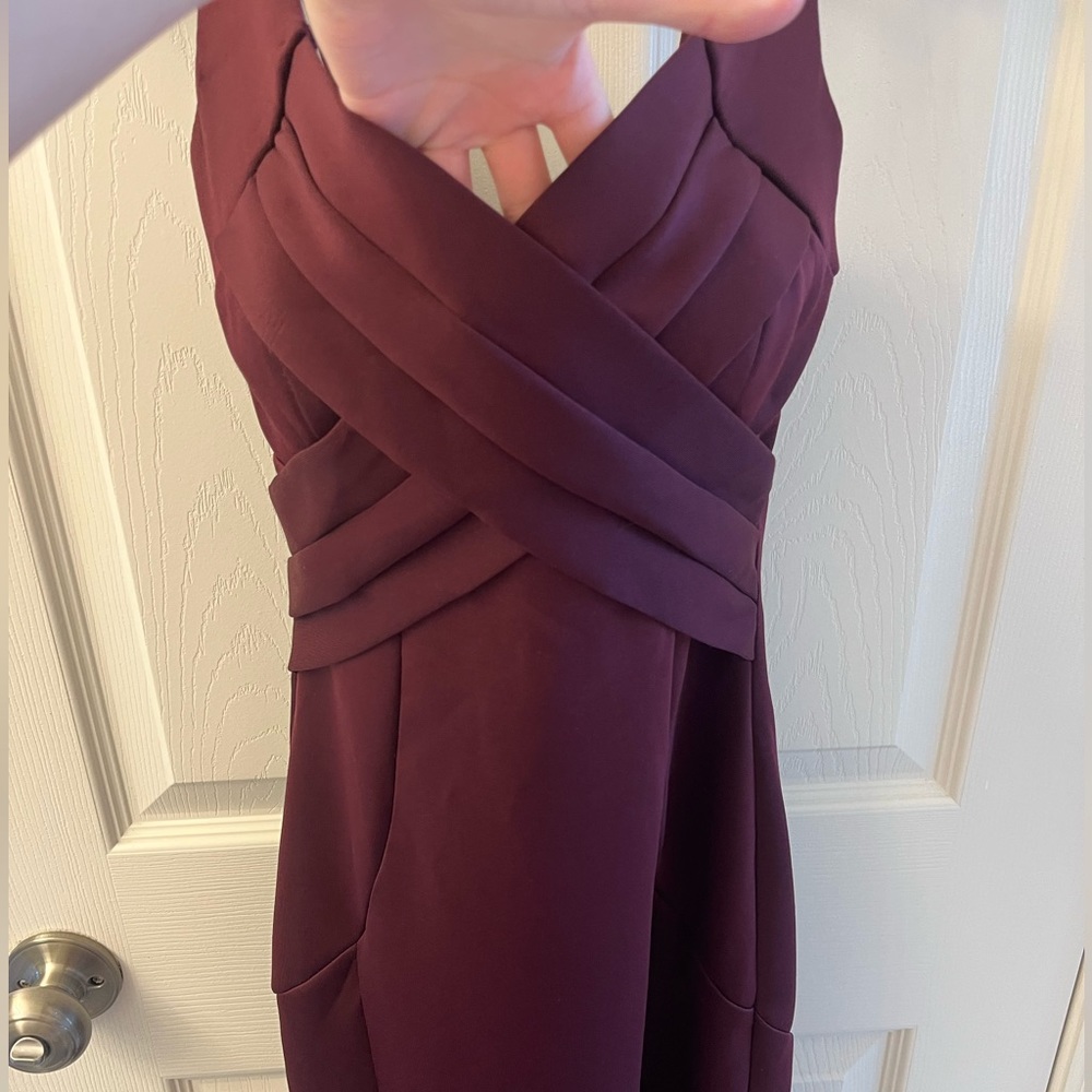 Burgundy “Emerald Sundae” thigh slit prom dress - Picture 11 of 16